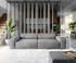 DeLife Big-Sofa Sirpio XL 270x130 cm Mikrofaser Taupe mit Hocker