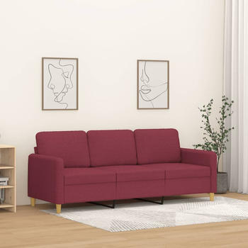 vidaXL 3 Seater Sofa 198 x 77 x 80 fabric wine red