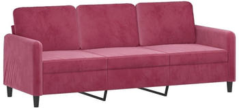 vidaXL 3-seater sofa 198 x 77 x 80 velvet wine red