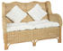 vidaXL 2-Sitzer-Sofa Natur Rattan/Leinen (325466)