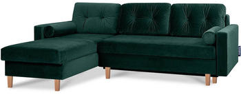 Konsimo Ecksofa Universalecke mit Ottoman ERISO Scandinavian 240x75x183cm Dunkelgr&uuml;n