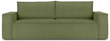 Konsimo Schlafsofa NAPI Cord Loft 244x89x101 cm grün