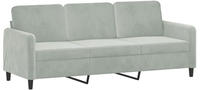 vidaXL 3-Sitzer-Sofa Hellgrau 180 cm Samt