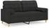 vidaXL 2-Sitzer-Sofa mit Zierkissen Schwarz 140 cm Stoff (3200786)