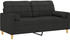 vidaXL 2-Sitzer-Sofa mit Zierkissen Schwarz 140 cm Stoff (3200786)