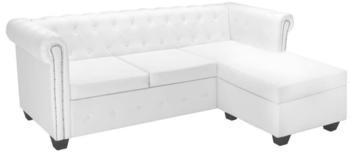 vidaXL Chesterfield Sofa in L-Form Kunstleder Weiß (275225)