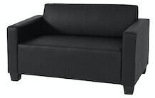 Mendler 2er Sofa Couch Lyon Loungesofa Kunstleder schwarz synthetic (27054+27055)
