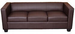 Mendler 3er Sofa Couch Loungesofa Lille Kunstleder coffee - brown synthetic (17391+17392+17393)