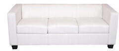 Mendler 3er Sofa Couch Loungesofa Lille Kunstleder weiß synthetic (17383+17384+17385)
