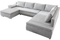 DeLife Sofa Abilene Silbergrau 325x230 cm Ottomane - grey polyester (22507)