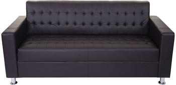 Mendler 3er Sofa Kunda Couch Loungesofa Kunstleder Metall-Füße coffee - brown synthetic (51652+51653+51654)