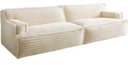 DeLife 3-Sitzer-Sofa Basit Plüschcord Beige 290x110 cm - beige (33607)
