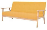 vidaXL 3-Sitzer Sofa Stoff Gelb