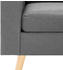 vidaXL 3-Sitzer-Sofa mit Hocker Hellgrau Stoff - grey (288723)
