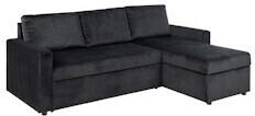 ebuy24 Sacramento Schlafsofa Chaiselong wendbar Aufbewahrung antracitgrau/schwarz (11-H000020142 )