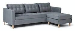 ebuy24 Marino Sofa BA3 Chaiselongue rechts oder links gewendet in Velour grau (12-43941 )