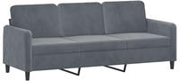 vidaXL 3-Sitzer-Sofa Dunkelgrau 180 cm Samt
