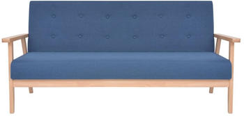 vidaXL 3-Sitzer-Sofa Stoff Blau (244656)