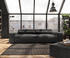 DeLife Big-Sofa Sirpio XL 270x130 cm Mikrofaser Schwarz mit Hocker