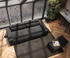 DeLife Big-Sofa Sirpio XL 270x130 cm Mikrofaser Schwarz mit Hocker