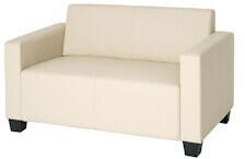 Mendler 2er Sofa Couch Lyon Loungesofa Kunstleder creme - beige synthetic (27056+27057)