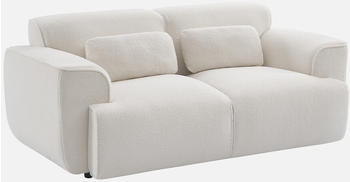 sweeek 2-Sitzer Einzelsofa Wallas Teddy Bouclé 178x97,5x73 cm Weiß