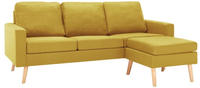 vidaXL 3-Sitzer-Sofa mit Hocker Gelb Stoff (288729)