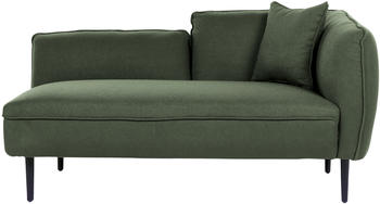 Beliani Chaiselongue Bouclé Rechtsseitig mit Kissen Metall Dunkelgrün