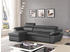 Kauf-Unique Ecksofa mit Schlaffunktion Leder Ecke Links anthrazit