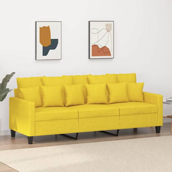 vidaXL 3-Sitzer-Sofa Hellgelb 180 cm Stoff (359280)