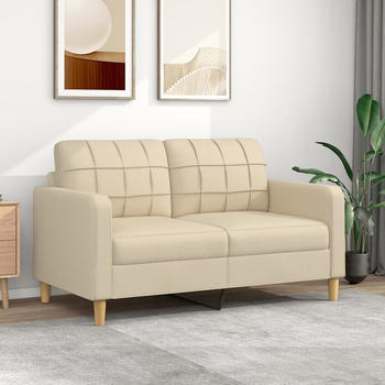 vidaXL 2-Sitzer-Sofa Creme 140 cm Stoff (359093)