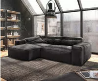 DELIFE Ecksofa Sirpio XL 270x170 cm Mikrofaser Schwarz Recamiere variabel mit...
