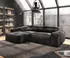 DeLife Ecksofa Sirpio XL 270x170 cm Mikrofaser Schwarz Recamiere variabel mit Hocker