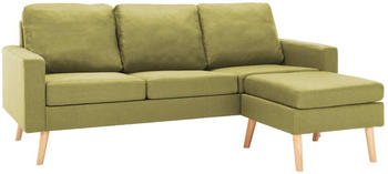 vidaXL 3-Sitzer-Sofa mit Hocker Grün Stoff (288728)