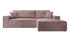 Selsey Ecksofa Farese Cord Ottomane rechts 267cm rosa