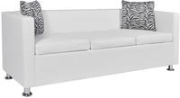 vidaXL Sofa 3-Sitzer Kunstleder Wei&szlig;