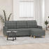 grau: vidaXL 3-seater sofa with stool fabric 180 cm
