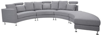 Beliani 7-Sitzer-Sofa mit Ottomane 448x236x76 cm Polsterbezug U-Förmig hellgrau