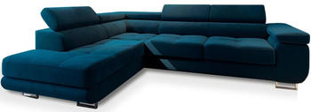 masseno Ecksofa SELVA L-Form 275x202x90 cm Dunkelbau (Monolith 77)