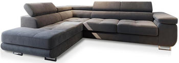 masseno Ecksofa SELVA L-Form 275x202x90 cm Grau (Monolith 85)