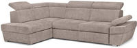 Ratlo Ecksofa , Schlaffunktion, 4 /5 Sitzer, Bettkasten, Beige - Konsimo