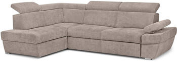 Konsimo Linke Ecksofa Kopfst&uuml;tze RATLO Beige Stoff Modern 270x190 cm