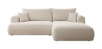 Selsey - Eckschlafsofa Ovo In L-form, Beige, Mit Boucl&eacute;-beh&auml;lter Rechts