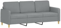 vidaXL 3-Sitzer-Sofa Hellgrau 180 cm Stoff