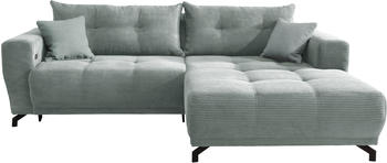 Mid.you Wohnlandschaft Restato Cord 246x177 cm links Hellblau