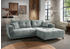Mid.you Wohnlandschaft Restato Cord 246x177 cm links Hellblau