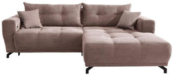 Mid.you Wohnlandschaft Restato Cord 246x177 cm links rosa