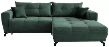 Mid.you Wohnlandschaft Restato Cord 246x177 cm links Dunkelgr&uuml;n