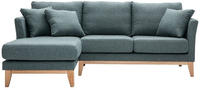 Skandinavisches 3/4-Sitzer-Ecksofa linksseitig mit abziehbarem, graugr&uuml;nem...
