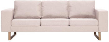 vidaXL 3-Sitzer-Sofa Stoff Cremewei&szlig; (281382)